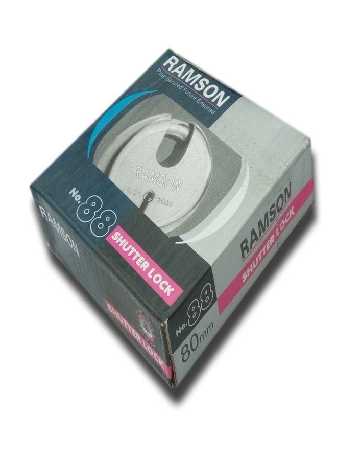 RAMSON Steel Round 7 Levers Lock with 3 Keys (80mm, Silver), Painted Finish - Image 3